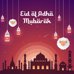 Eid al adha mubarak social media post template