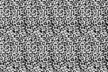 Stylish and minimal Seamless pattern Trendy colorful of freehand shape and brush with animal leopard print