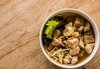 Braised pork in bowl , in door  Chiangmai  Thailand
