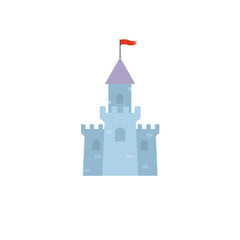 Flat castle, Palace icon, vector illustration isolated on white background
