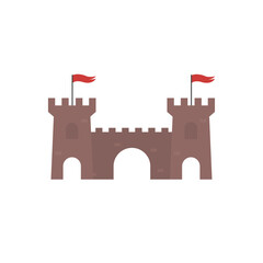 Flat castle, Palace icon, vector illustration isolated on white background