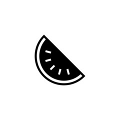 Watermelon icon in black flat glyph, filled style isolated on white background