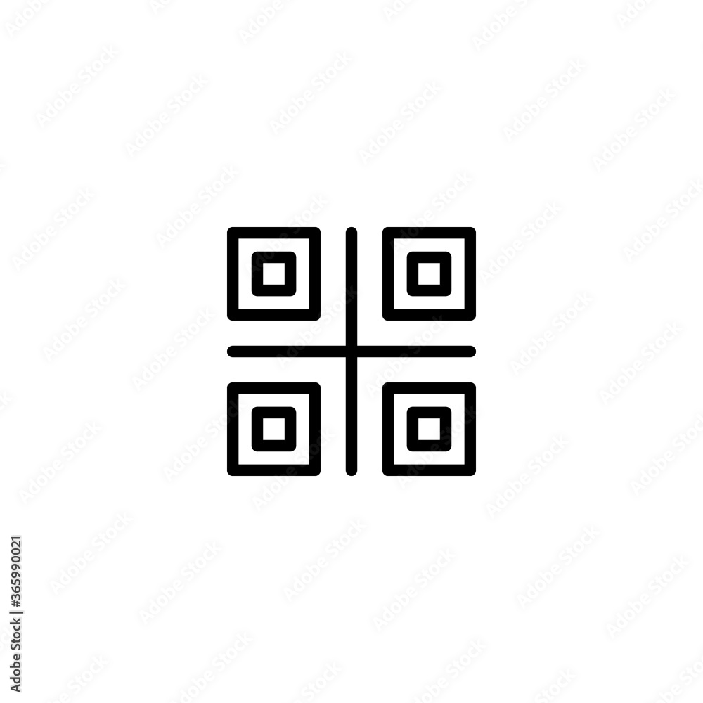 Aufkleber qr code vector icon in black line style icon, style isolated on white background