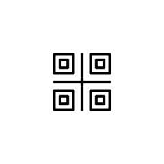 Qr code vector icon  in black line style icon, style isolated on white background