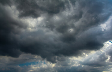 The Sky before storm and heavy rain coming. Sky with dark gray cloud. The sky in rainy season