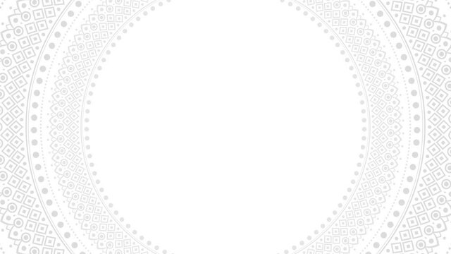 White mandala or lace border frame on white background