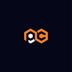 Letter PC Initial Logo Design Vector Template Illustration