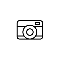 Camera icon  in black line style icon, style isolated on white background
