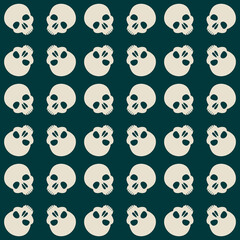 Seamless pattern with skulls. Ornamental background. Vector illustration. Endless texture.