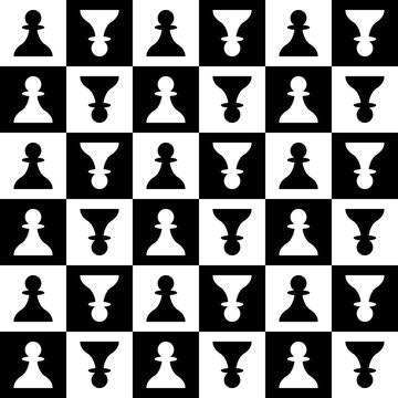 Seamless pattern with Chess pawn. Endless background. Vector illustration.