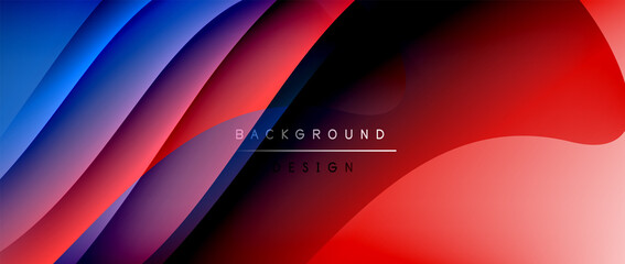 Fluid gradient waves with shadow lines and glowing light effect, modern flowing motion abstract background for cover, placards, poster, banner or flyer