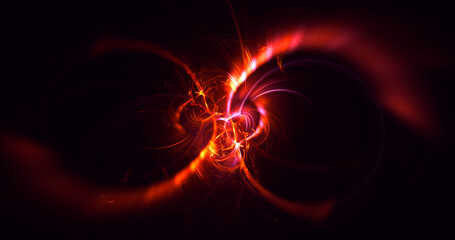 3D rendering abstract colorful fractal light background