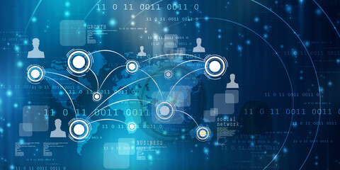 2d illustration Business Network concept
