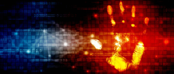 Fototapeta na wymiar Fingerprint Scanning Technology Concept 2d Illustration