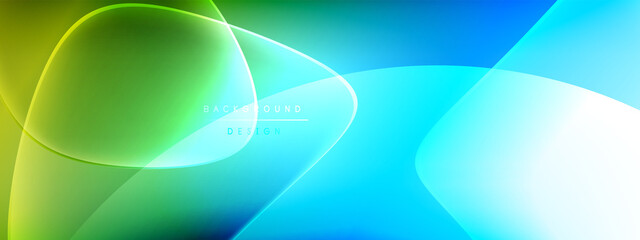 Vector abstract background - liquid bubble shapes on fluid gradient with shadows and light effects. Shiny design template for text
