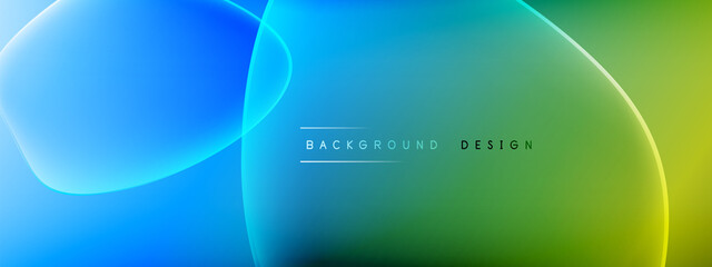 Obraz premium Vector abstract background - liquid bubble shapes on fluid gradient with shadows and light effects. Shiny design template for text