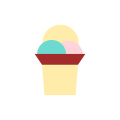 Ice cream flat, sweet food icon, vector illustration isolated on white background