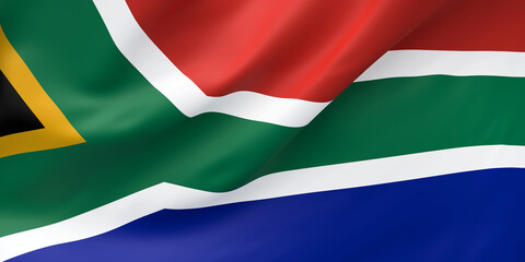 National Fabric Wave Closeup Flag of Republic of South Africa