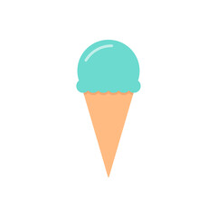 Ice cream flat, sweet food icon, vector illustration isolated on white background