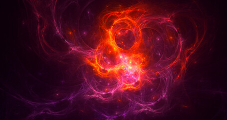 3D rendering abstract colorful fractal light background