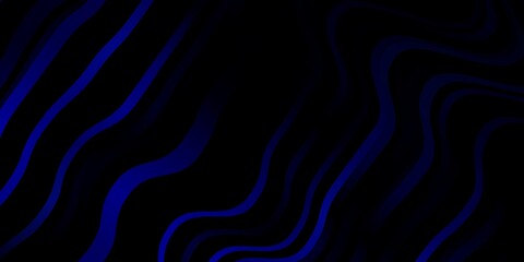 Fototapeta premium Dark BLUE vector texture with wry lines. Colorful illustration in circular style with lines. Best design for your posters, banners.