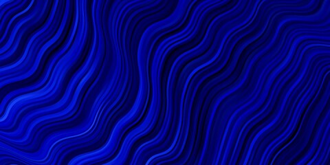 Fototapeta na wymiar Dark BLUE vector pattern with curved lines. Colorful abstract illustration with gradient curves. Smart design for your promotions.