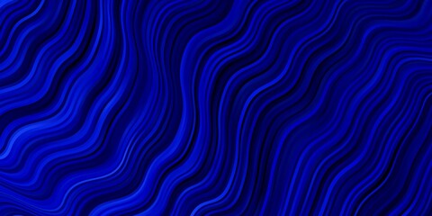 Dark BLUE vector pattern with curved lines. Colorful abstract illustration with gradient curves. Smart design for your promotions.