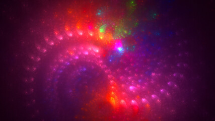 3D rendering abstract multicolor fractal light background