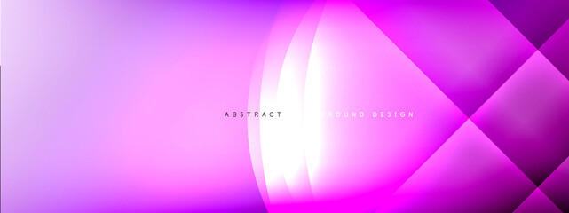 Vector abstract background - circle and cross on fluid gradient with shadows and light effects. Techno or business shiny design templates for text