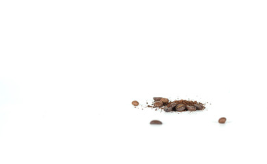 coffee beans isolated on white background.