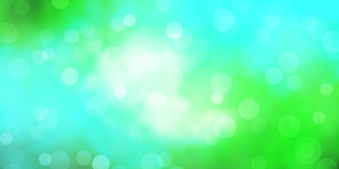 Light Blue, Green vector pattern with spheres. Colorful illustration with gradient dots in nature style. New template for a brand book.