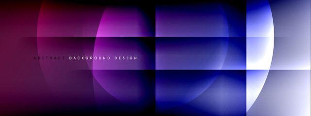 Vector abstract background - circle and cross on fluid gradient with shadows and light effects. Techno or business shiny design templates for text