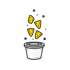 tortila potato chip simple illustration cartoon style design vector