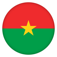 Flag of Burkina Faso round icon, badge or button. National symbol. Template design, vector illustration.