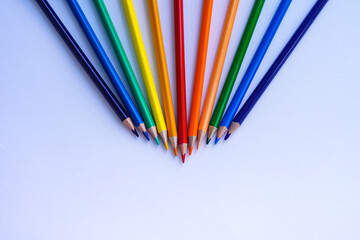 Color pencils and copy space