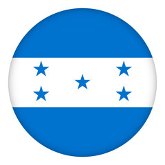 Flag of Honduras round icon, badge or button. National symbol. Template design, vector illustration.