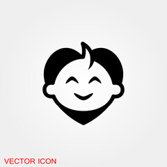 Baby changing diapers flat icon sign. vector