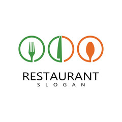 Fork, knife and spoon icon logo vector template.design for restaurant.