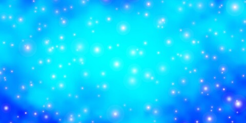 Light BLUE vector background with small and big stars. Blur decorative design in simple style with stars. Pattern for websites, landing pages.