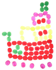 Sweet multicolored lollipops.