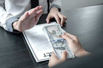 The businessman denies the money in proposed by his partner to bribe the concept of bribery and corruption