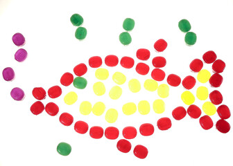 Sweet multicolored lollipops.