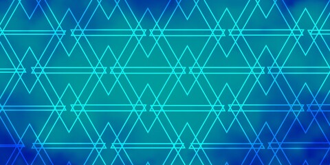 Light BLUE vector pattern with lines, triangles. Abstract gradient design with colorful triangles. Pattern for commercials.