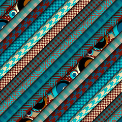 Patchwork textile pattern. Seamless quilting design background.