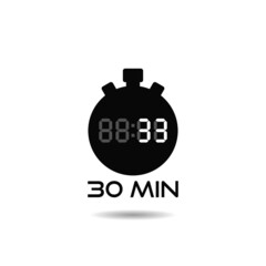 Fototapeta premium 30 minute icon with shadow
