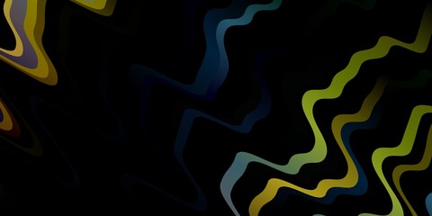 Dark Multicolor vector template with lines. Colorful illustration in abstract style with bent lines. Best design for your posters, banners.