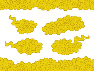 金の雲の上下フレームセット