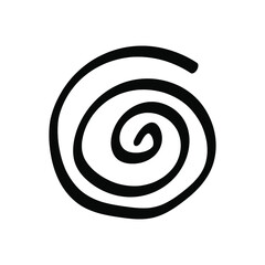 Vector illustration element  with spiral in doodle style. Hand drawn. Icon, symbol, logo.