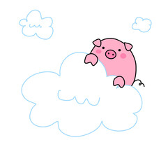 pig with cloud