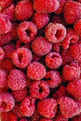 Fresh ripe raspberries close-up.